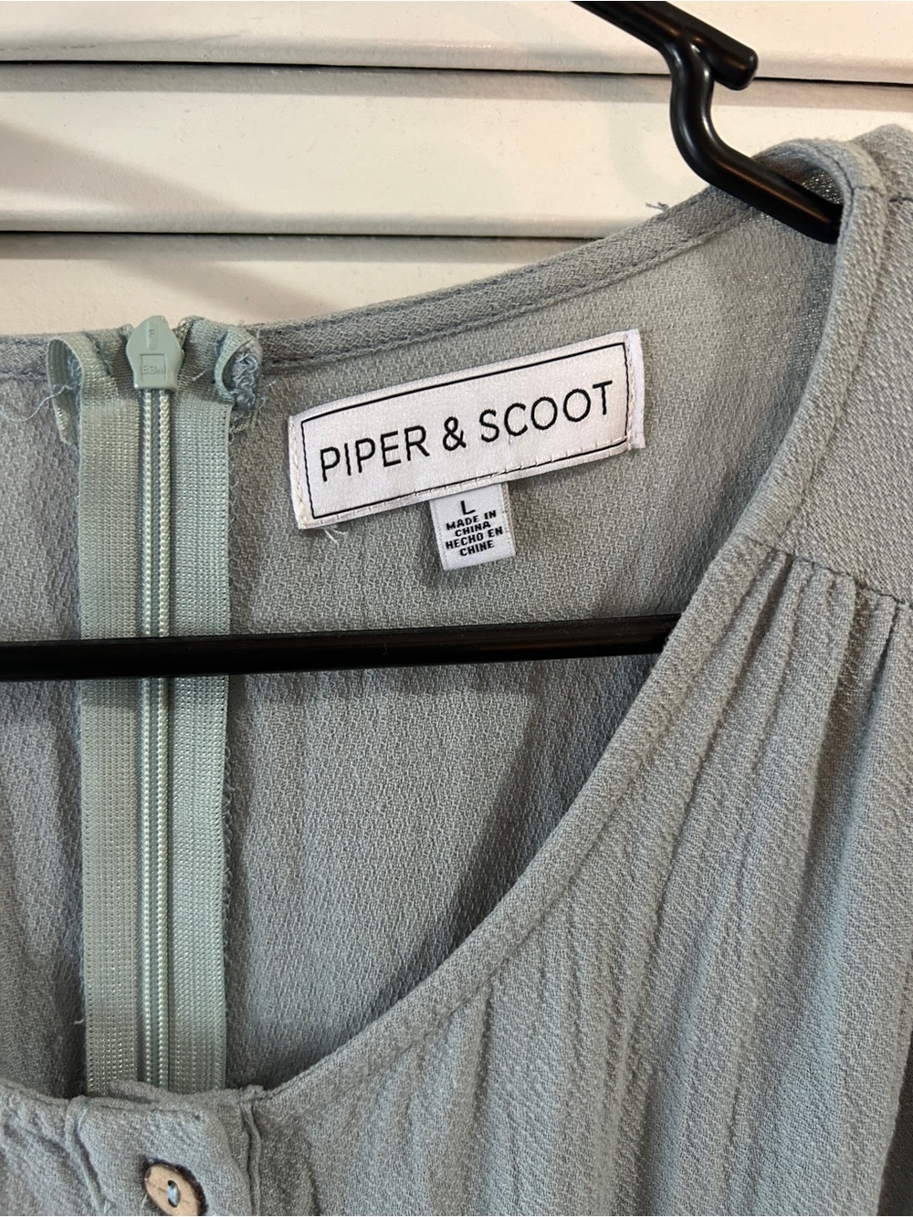 Sage Blue Button-Front Short Sleeve Dress - Picture 2 of 5